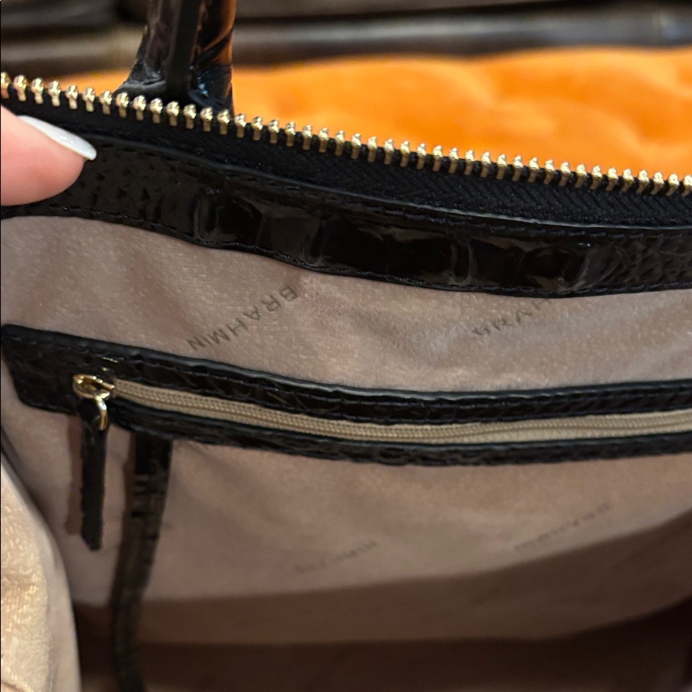 Brahmin Black Crocodile Embossed Handbag Set - Picture 15 of 16